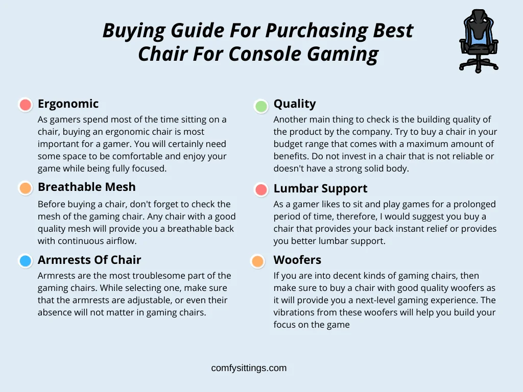 Buying Guide For Purchasing Best Chair For Console Gaming