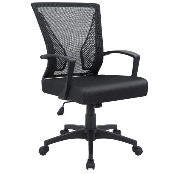 Furmax Office Mid Back Swivel Lumbar Support Desk, Computer Ergonomic Mesh Chair