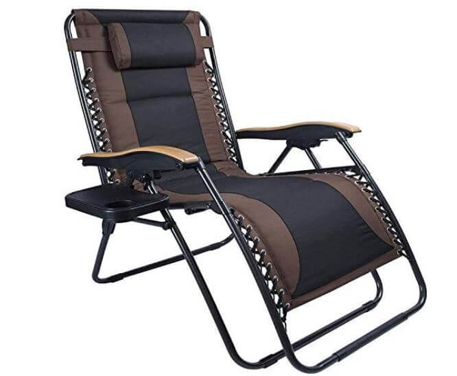 LUCKYBERRY Deluxe Oversized Padded Zero Gravity Chair