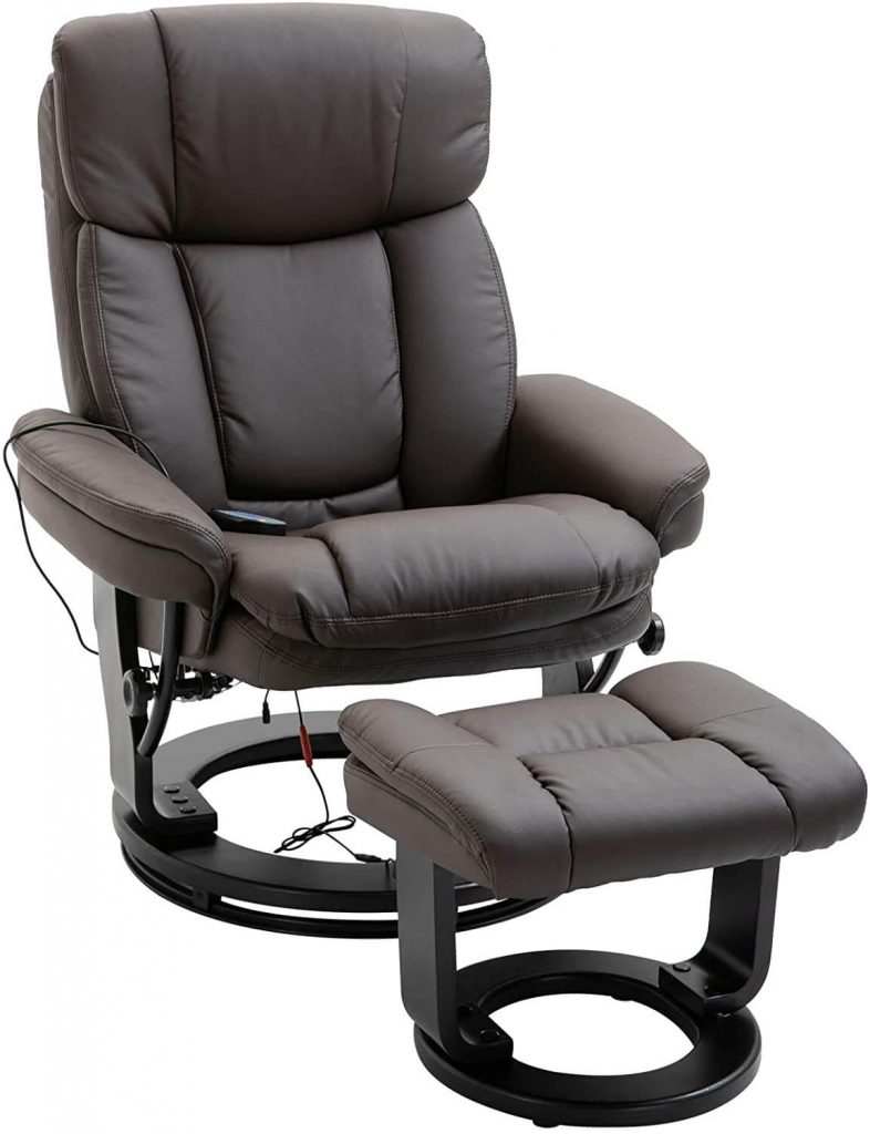 HOMCOM PU Leather Massage Sofa Recliner Chair