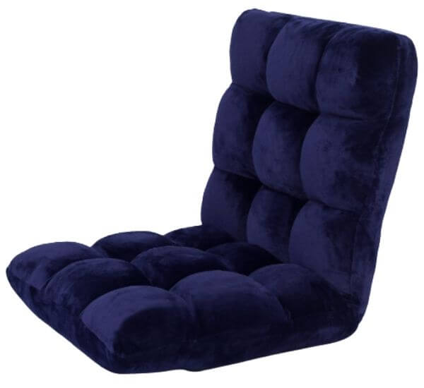 BIRD ROCK HOME Blue Adjustable 14-Position Memory Foam Floor Chair