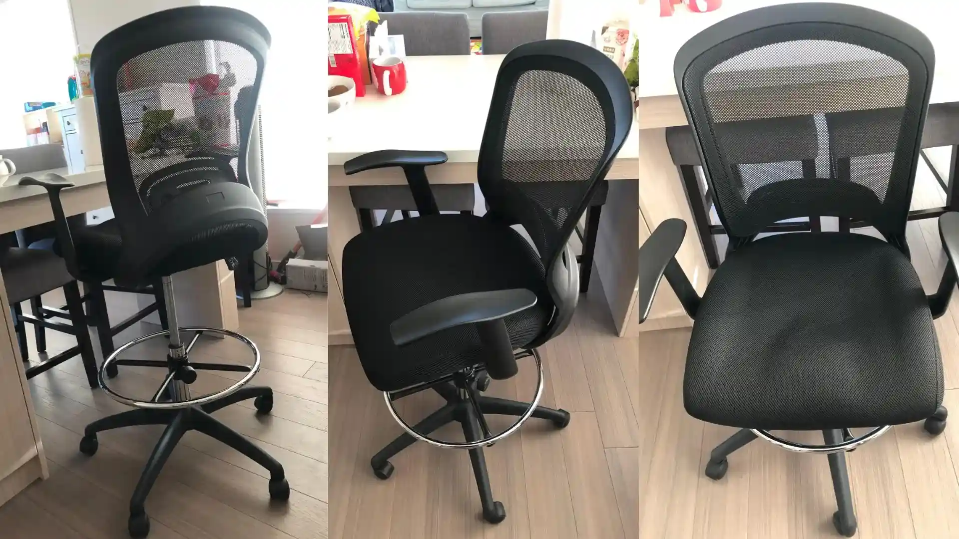 Ergonomic Mid-Back Mesh Adjustable Drafting Chair