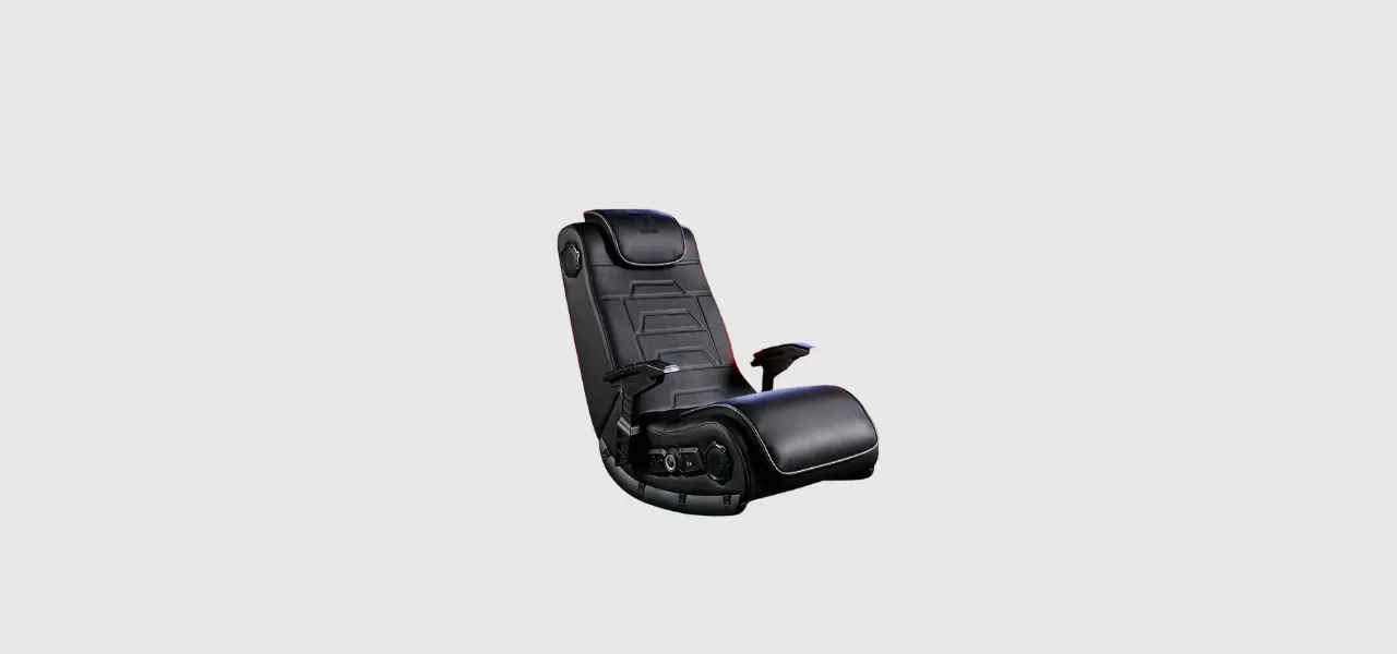 X Rocker Pro Series H3 Black Leather Vibrating Floor Video Gaming Chair