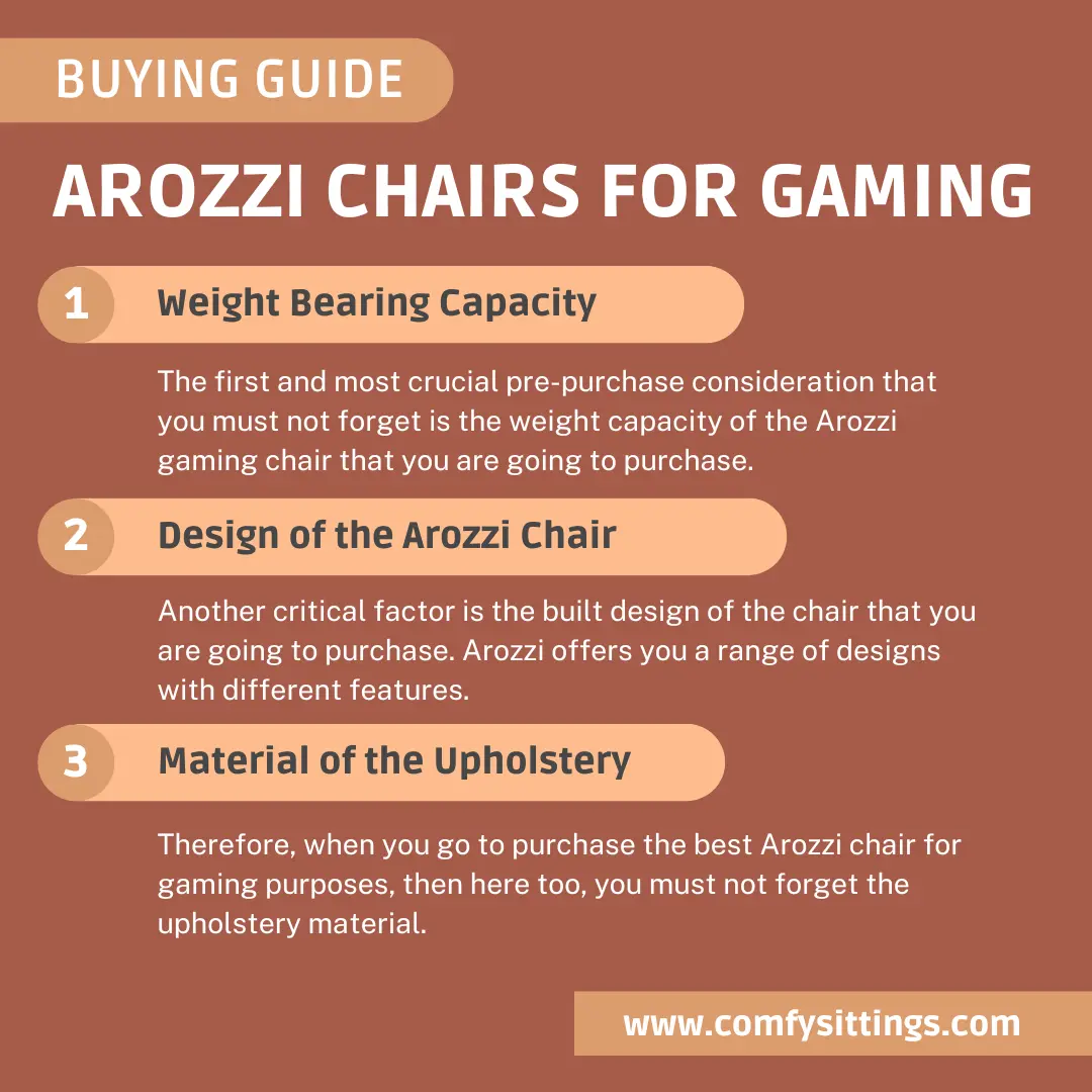 Pre-Purchase Considerations for Arozzi Chairs for Gaming