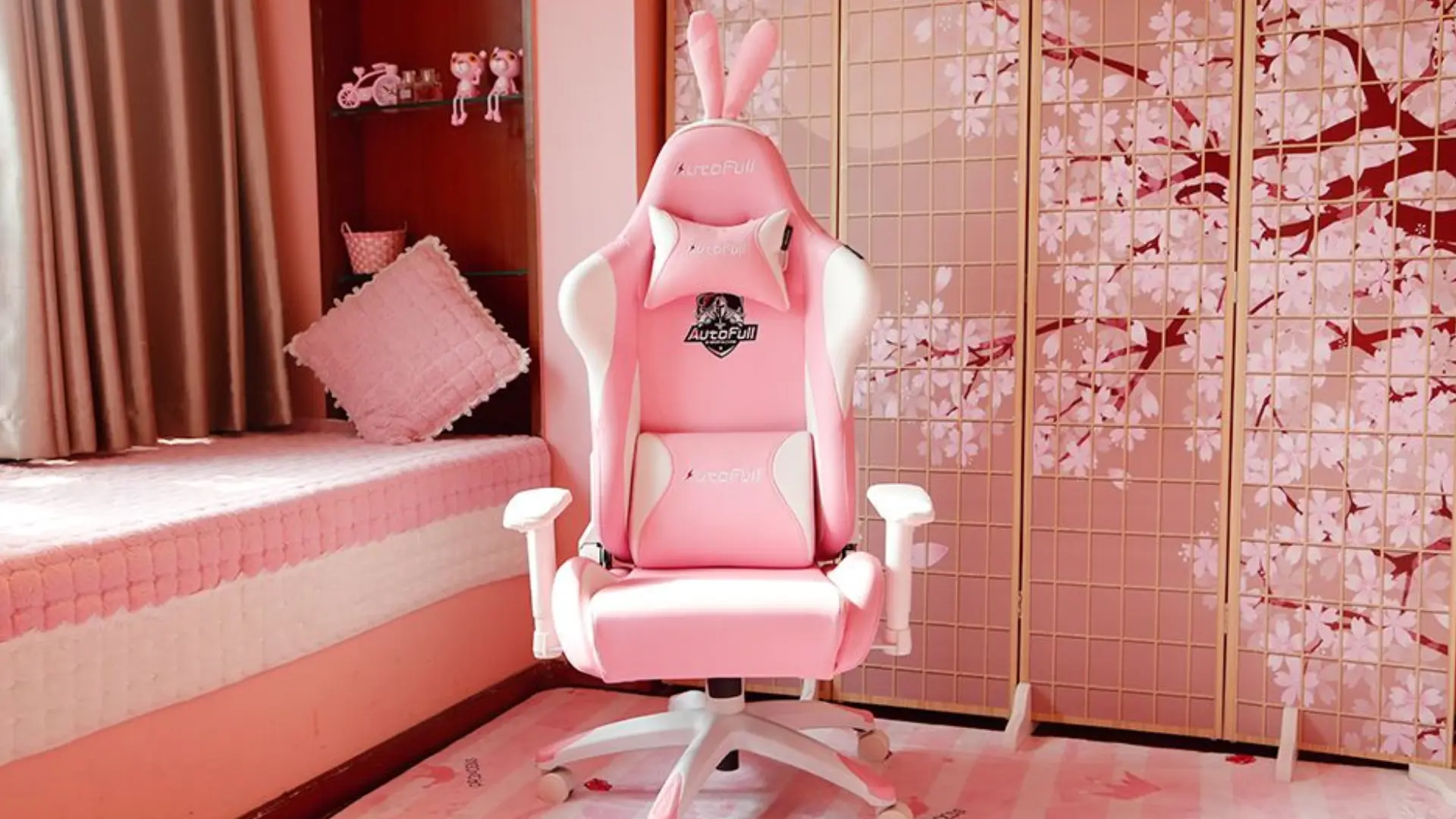 AutoFull Pink Gaming Chair – Girl Gamer Chair