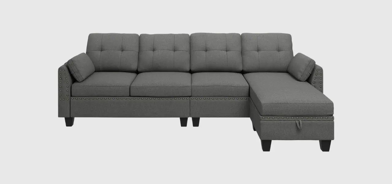 HONBAY Reversible L-Shape Sofa Couch
