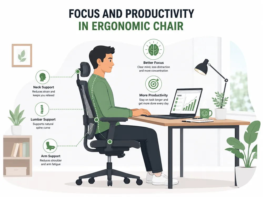 Focus and Productivity in Ergonomic Chair