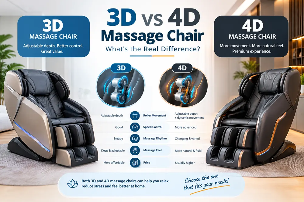 3D vs 4D Massage Chairs Comparison